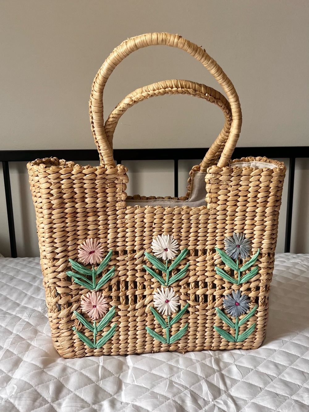 Vintage Straw Tote